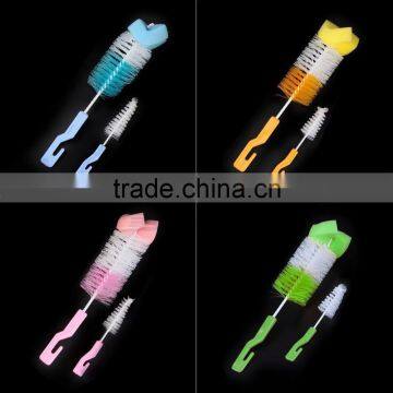 New 360 Degree Rotating Spin Sponge Brush Baby Milk Feeding Bottle Nipple Cleaning Scrubber Brushes photo-2