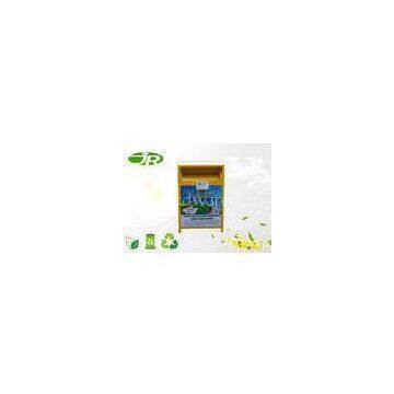 Yellow Metal Clothing Donation Bins Clothes Recycle Bin Customized