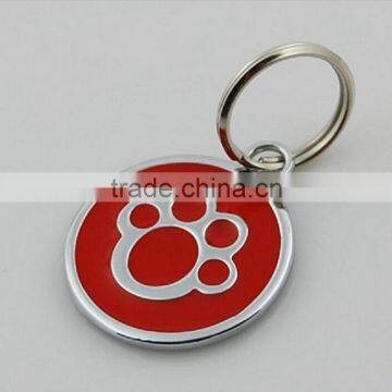 Personalised Engraved Glitter Paw Print Tag Dog Cat Pet ID Tags Reflective