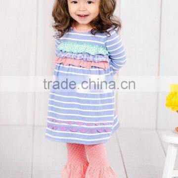 popular design stripe ruffle wholesale custom boutique clothes