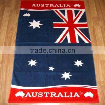 Flag design reactive printed beach towel