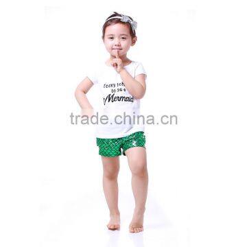 Mermaid Sleeve Top with short Pants Kids Outfit