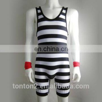 Striped sublimation blank wrestling singlets 5xl