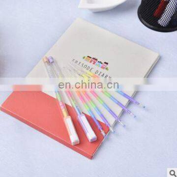 Rainbow gel pen Multi color 0.8mm roller pens Fluorescence highlighter for black paper Stationery School supplies