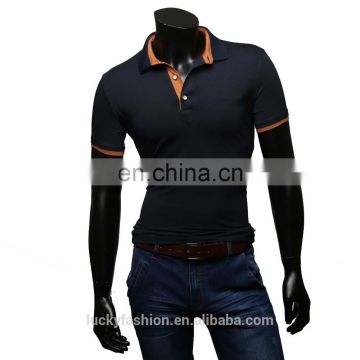 Custom men's short sleeve two color combination sports polo T- shirt