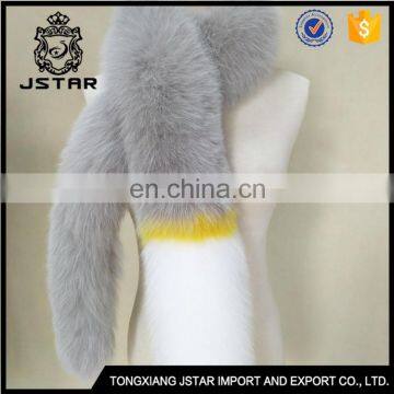 Factory Colorful Fox Women Long Fur Scarf Real FOX FUR