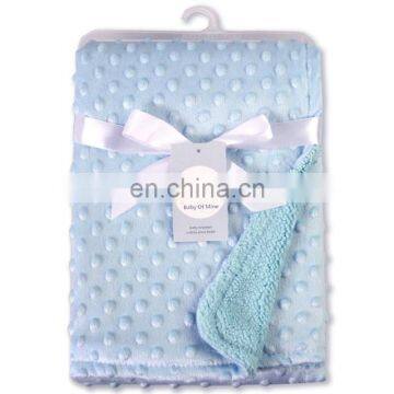 Cheap Blue Color Boy Minky Dot Fabric Baby Blanket