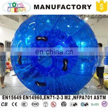 Cheap Price Transparent Blue Inflatable Zorb balls for Human people bowling Games