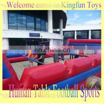 Ourtdoor Inflatable human football sport/inflatable foosball court