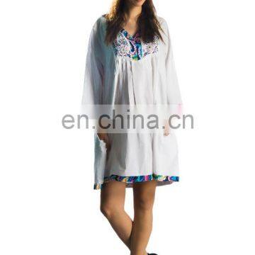 Latest stylish women embroidered tunic party wear dress beach wear dress designer kurti top style