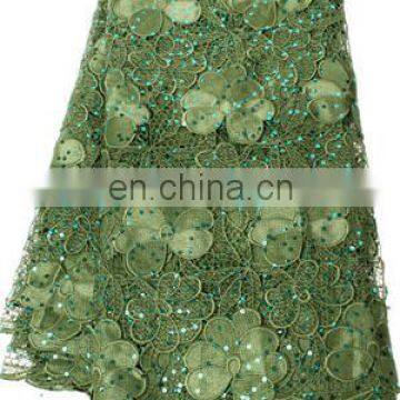 Popular green african chemical lace fabric