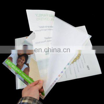 high quality a4 l shape plastic folder for promotion