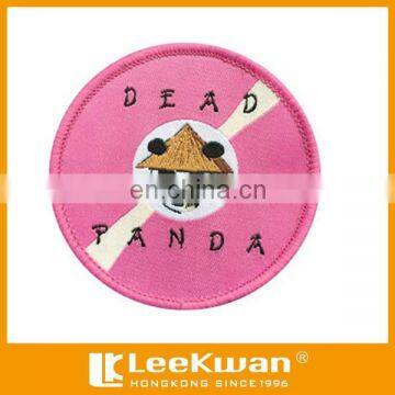 Cartoon Dead Panda Circle Woven Badge Embroidery Patch For Decration