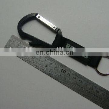 Short carabiner strap with key ring
