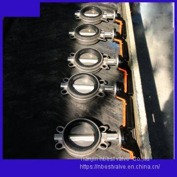 D71XP-150LBP ANSI150#standard SS304 Wafer Butterfly Valve DN100 With Aluminum Alloy Lever photo-3