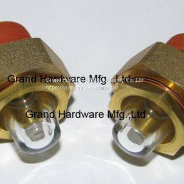 NPT 1/2 inch domed hex sight glasses for radiator coolant tank sight glass