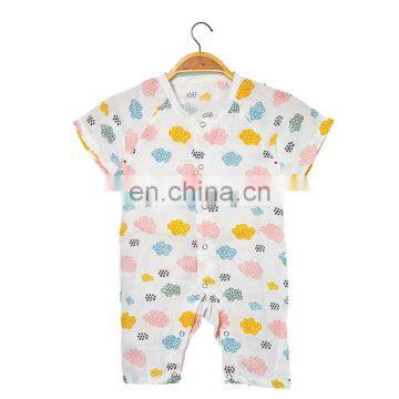 Two Layers High Density Muslin Cotton Baby Romper Clothing for Newborn Infant With Button Summer photo-2