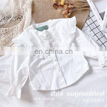 Girl's Suit Big Collar Baby Shirt With Woolen Vest Skirt photo-5