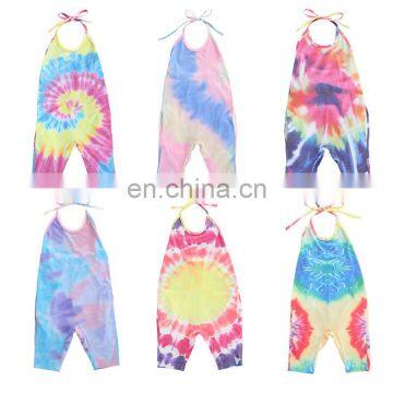 Wholesale Summer Tie Dye Overall Children Boutique Girl Romper photo-2