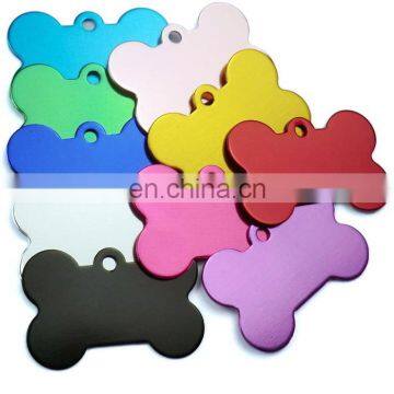 Army Sublimation Blank Printer Anodized Aluminium Stainless Steel Custom Necklace Metal Bone Shaped Blank Chain Dog Tag