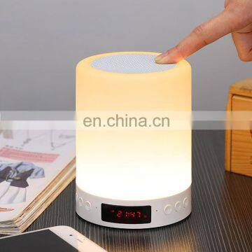Wholesale Smart Bluetooth Speaker Night Light With Alarm Clock Display Alarm Clock 7 Color Night Light photo-3