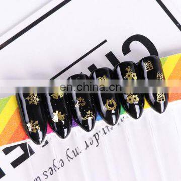 60Pcs/Jar Box 3D Snowflakes Gold Metal Slices Nail Art Sequins Christmas Decorations Nail Polish Thin Sticker Designs Manicure photo-2
