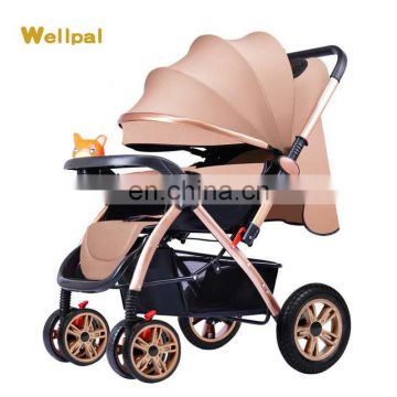 aluminum travel baby pushchair with carry cot carseat stroller, 3 in 1 baby stroller