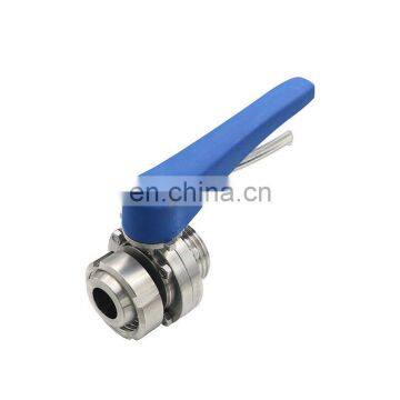 Sanitary Manual DIN Butterfly Valve With Nut and Thread Connection Ends photo-4