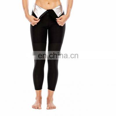 Custom Logo Women High Waist Neoprene Sauna Sweat Pants Fitness Yoga Lose Weight Tummy Fat Control Corset Body Shaper Leggings