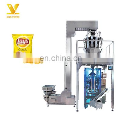 Automatic Animal Cookies Nitrogen Filled Potato Chips Plantain Packing Machine