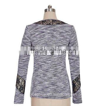 Poly/Nylon/Spandex Two Tone Jersey Ladies Yoga Shirts photo-4