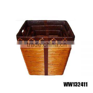 large rectangular wicker laundry basket