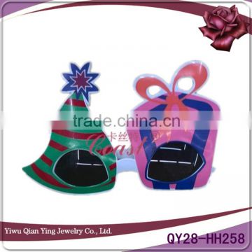 New cheap colored funny santa hat and gift box shaped cheer party glasses