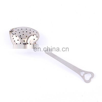 Stainless Steel Heart Tea Infuser Steeper Strainer Spoon Handle Shower