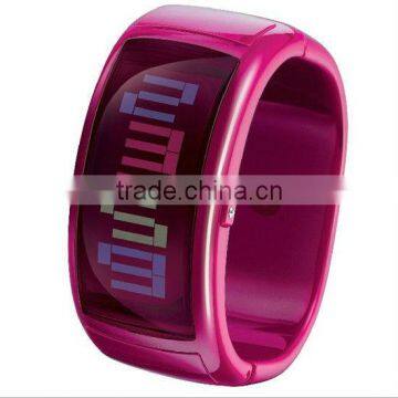 2013 latest and hot products bangle watch with bright color and LED movement