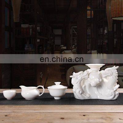 Chinese White Traditional Kung fu Ceramic Porcelain Tea Set