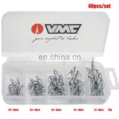 Amazon 3* Strong Fishing Hook Combo Treble Strengthened Hooks 30pcs/set 40pcs/set 9626 VMC Hook Kit photo-2