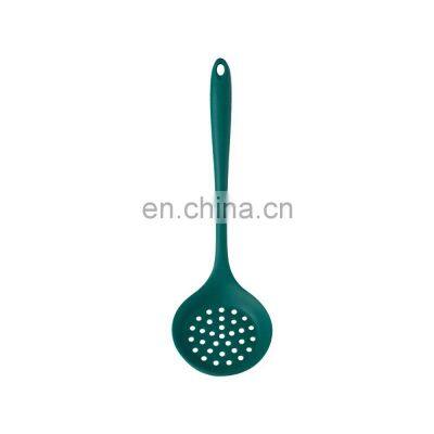 Green Silicone Spatula Set Kitchen Stools Soup Spoon Leaky Spoon With Hook Kitchen Utensils photo-4