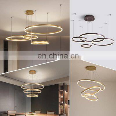 Wholesale Price Residential Decoration Circle Rings Acrylic Modern LED Chandelier Light photo-2