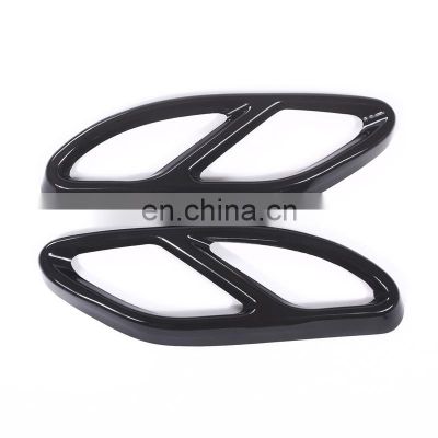 2pcs Gloss Black Steel Exhaust Trims For Mercedes Benz GLC C E-Class C207 Coupe W212 W213 W205 X253 C180 C200 Car Part