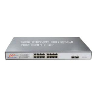 Ethernet Switch with 16 Gigabit Ports and 2 SFP Ports