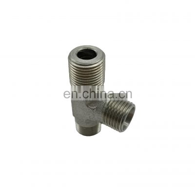 Hydraulic Tee Fittings Metal Connector Hydraulic Connector Carbon Steel Pipe Tee