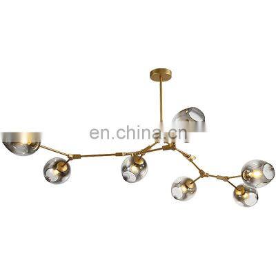 Modern Led Chandelier Creative Ceiling Lamps Hanging Glass Pendant Lamp for Restaurant Bedroom Exhibition Clothing