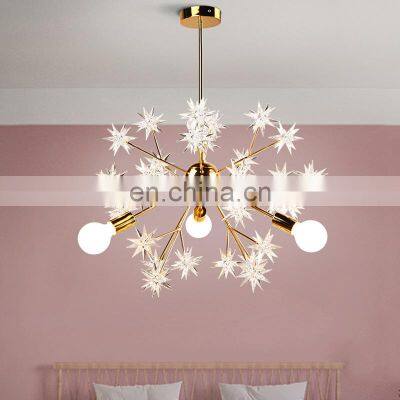 Nordic Modern Glass Star Home Pendant Light Interior Bedroom Decoration LED Luxury Chandelier photo-5