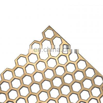 6*7 inch golden color galvanized perforated mesh sheet