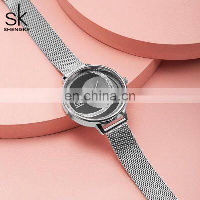 SHENGKE Dazzling Dial Alloy Watches Woman Black Mesh Belt Alloy Waterproof Ladies Wholesale Watches K0088L Reloj Para Mujer photo-5