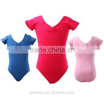 Hot Sale Short Sleeve Cotton Lycra Gymnastics Leotards Children