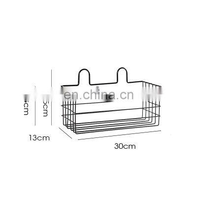 Multi-functional Save Space Single Wall Mounted No Punching Shower Soap Basket Bathroom Storage Rack photo-4