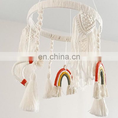 Hot Sale Rainbow baby mobile shower newborn gift decor macrame, hanging boho nursery mobile Vietnam Supplier