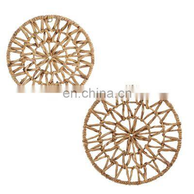 Hot Sale Round Woven Water Hyacinth Straw Wall Decor Baskets set 2 Wholesale Vietnam Manufacturer